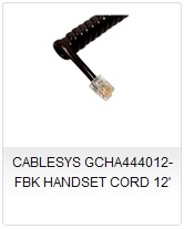 CABLESYS GCHA444012-FBK HANDSET CORD 12'
